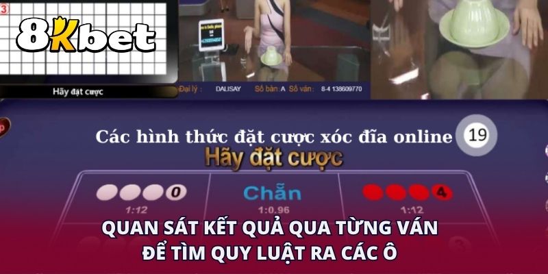 Quan sát kết quả qua từng ván để tìm quy luật ra các ô
